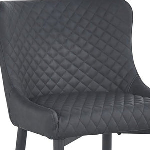 Homeroots Set Of Two 30" Gray And Black Faux Leather And Metal Low Back Bar Height Bar Chairs   555062