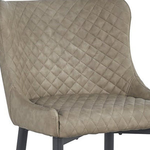 Homeroots Set Of Two 30" Gray And Black Faux Leather And Metal Low Back Bar Height Bar Chairs   555063