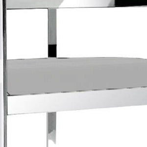 HomeRoots 30" Gray Velvet Low Back Bar Chair with Silver Metal Frame - Stylish Comfort for Home & Commercial Use 555069