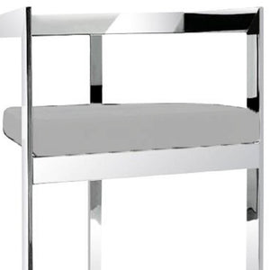 HomeRoots 30" Gray Velvet Low Back Bar Chair with Silver Metal Frame - Stylish Comfort for Home & Commercial Use 555069