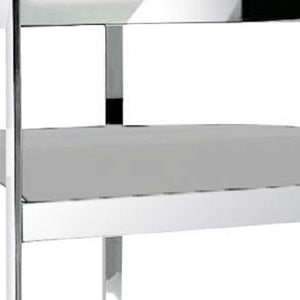 HomeRoots 26" Gray Velvet Counter Height Bar Chair with Silver Stainless Steel Base – Modern Comfort & Style 555077