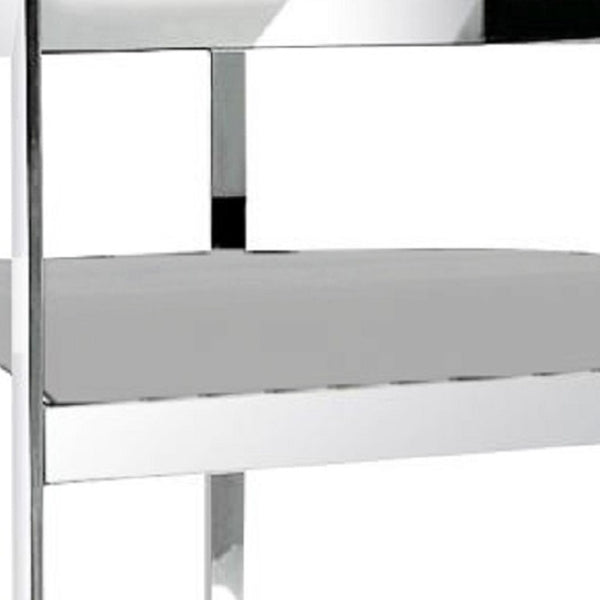 HomeRoots 26" Gray Velvet Counter Height Bar Chair with Silver Stainless Steel Base – Modern Comfort & Style 555077