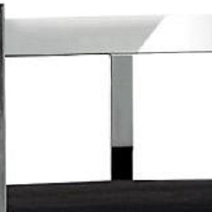 Homeroots 26" Black And Silver Velvet And Stainless Steel Low Back Counter Height Bar Chair   555078