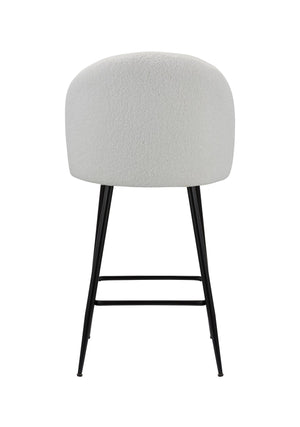 Homeroots Set Of Two 26" White And Black Metal Low Back Counter Height Bar Chairs   555079