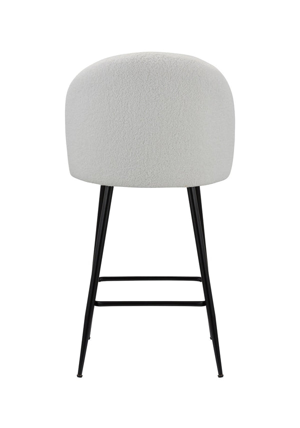 Homeroots Set Of Two 26" White And Black Metal Low Back Counter Height Bar Chairs   555079