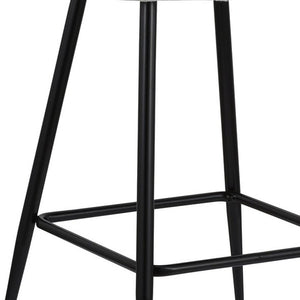 Homeroots Set Of Two 26" White And Black Metal Low Back Counter Height Bar Chairs   555079