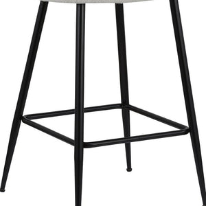 Homeroots Set Of Two 26" White And Black Metal Low Back Counter Height Bar Chairs   555079