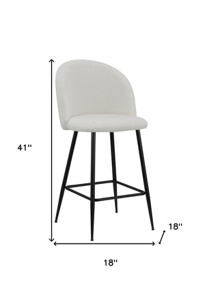 Homeroots Set Of Two 26" White And Black Metal Low Back Counter Height Bar Chairs   555079