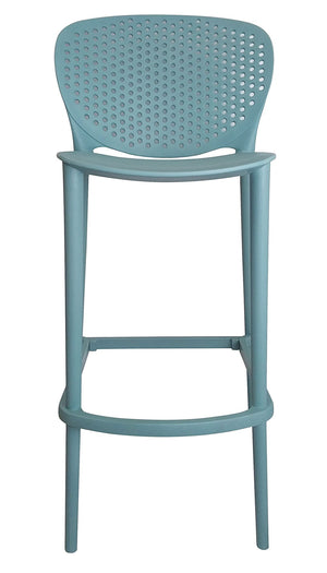 HomeRoots Set of Four 30" Aqua Green Heavy-Duty Low-Back Bar Chairs – Stylish, Stackable, and Durable Seating! 555083