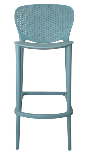 HomeRoots Set of Four 30" Aqua Green Heavy-Duty Low-Back Bar Chairs – Stylish, Stackable, and Durable Seating! 555083
