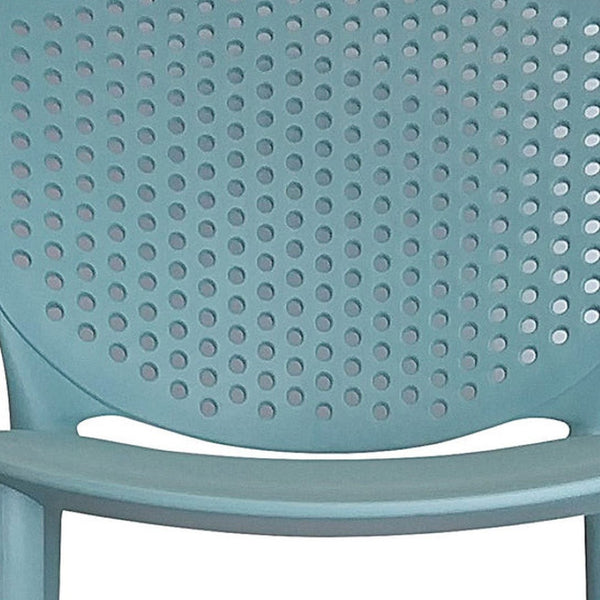 HomeRoots Set of Four 30" Aqua Green Heavy-Duty Low-Back Bar Chairs – Stylish, Stackable, and Durable Seating! 555083