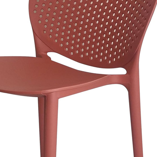 Homeroots Set Of Four 30" Orange Heavy Duty Plastic Low Back Bar Height Bar Chairs   555085