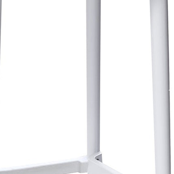 Homeroots Set Of Four 30" White Heavy Duty Plastic Low Back Bar Height Bar Chairs   555086