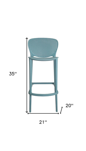 Homeroots Set Of Four 26" Green Heavy Duty Plastic Low Back Counter Height Bar Chairs   555087