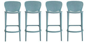 Homeroots Set Of Four 26" Green Heavy Duty Plastic Low Back Counter Height Bar Chairs   555087