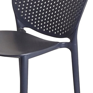 Homeroots Set Of Four 26" Dark Gray Heavy Duty Plastic Low Back Counter Height Bar Chairs   555088