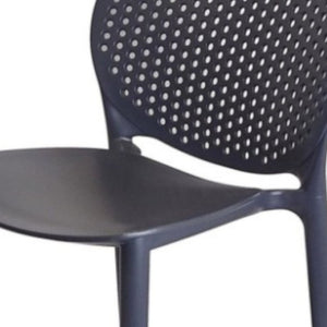 HomeRoots Set of Four 26" Dark Gray Heavy-Duty Plastic Low Back Bar Chairs - Modern, Stackable & Stylish Seating 555088