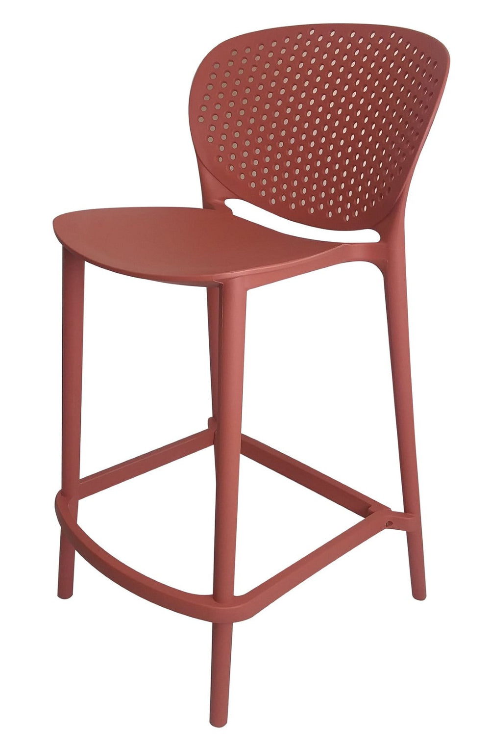 HomeRoots Set of Four 26" Orange Heavy Duty Plastic Bar Chairs - Modern Stackable Design for Comfort & Style 555089