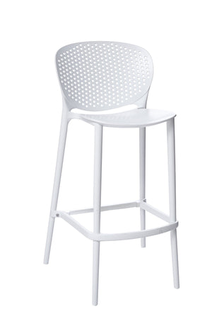 Homeroots Set Of Four 26" White Heavy Duty Plastic Low Back Counter Height Bar Chairs   555090