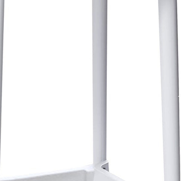 Homeroots Set Of Four 26" White Heavy Duty Plastic Low Back Counter Height Bar Chairs   555090