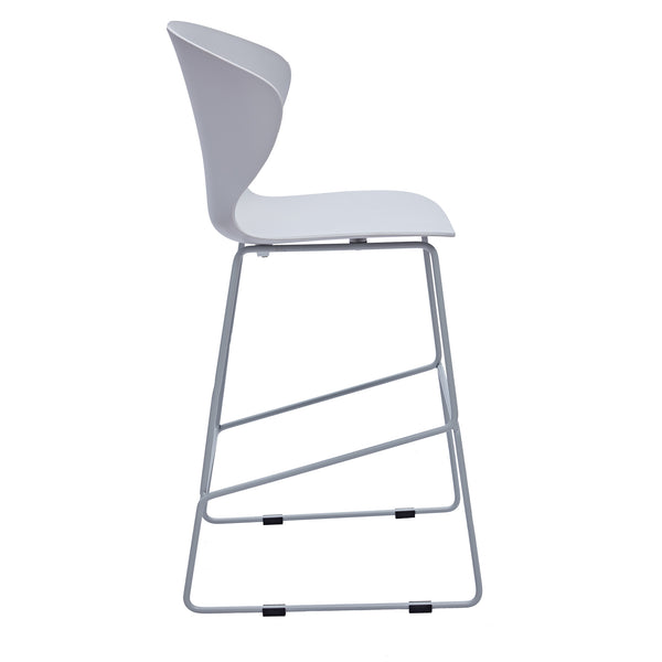 Homeroots Set Of Two 26" Gray Low Back Counter Height Bar Chairs   555092