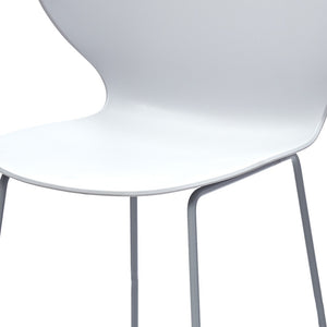 Homeroots Set Of Two 26" White And Silver Heavy Duty Plastic And Metal Low Back Counter Height Bar Chairs   555093