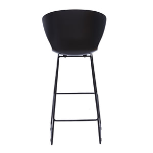 Homeroots Set Of Two 30" Black Metal Low Back Bar Height Bar Chairs   555094