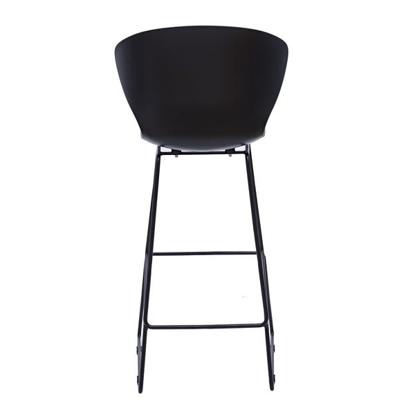 Homeroots Set Of Two 30" Black Metal Low Back Bar Height Bar Chairs   555094