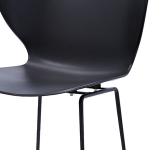 Homeroots Set Of Two 30" Black Metal Low Back Bar Height Bar Chairs   555094