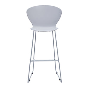 Homeroots Set Of Two 30" Gray Heavy Duty Plastic And Metal Low Back Bar Height Bar Chairs   555095