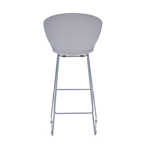 Homeroots Set Of Two 30" Gray Heavy Duty Plastic And Metal Low Back Bar Height Bar Chairs   555095