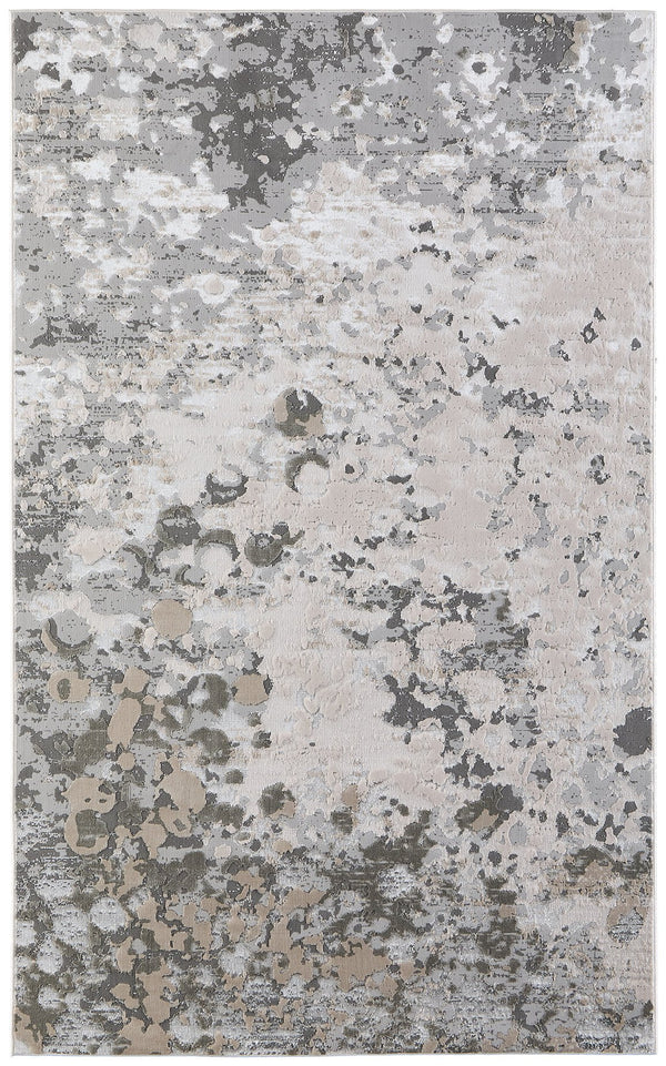 Feizy Rugs Micah Modern Abstract Area Rug - Soft Polypropylene Blend, Stain Resistant, Perfect For High Traffic Areas Silver,Gray,White Polyester,Polypropylene 6943336fslvgryj20