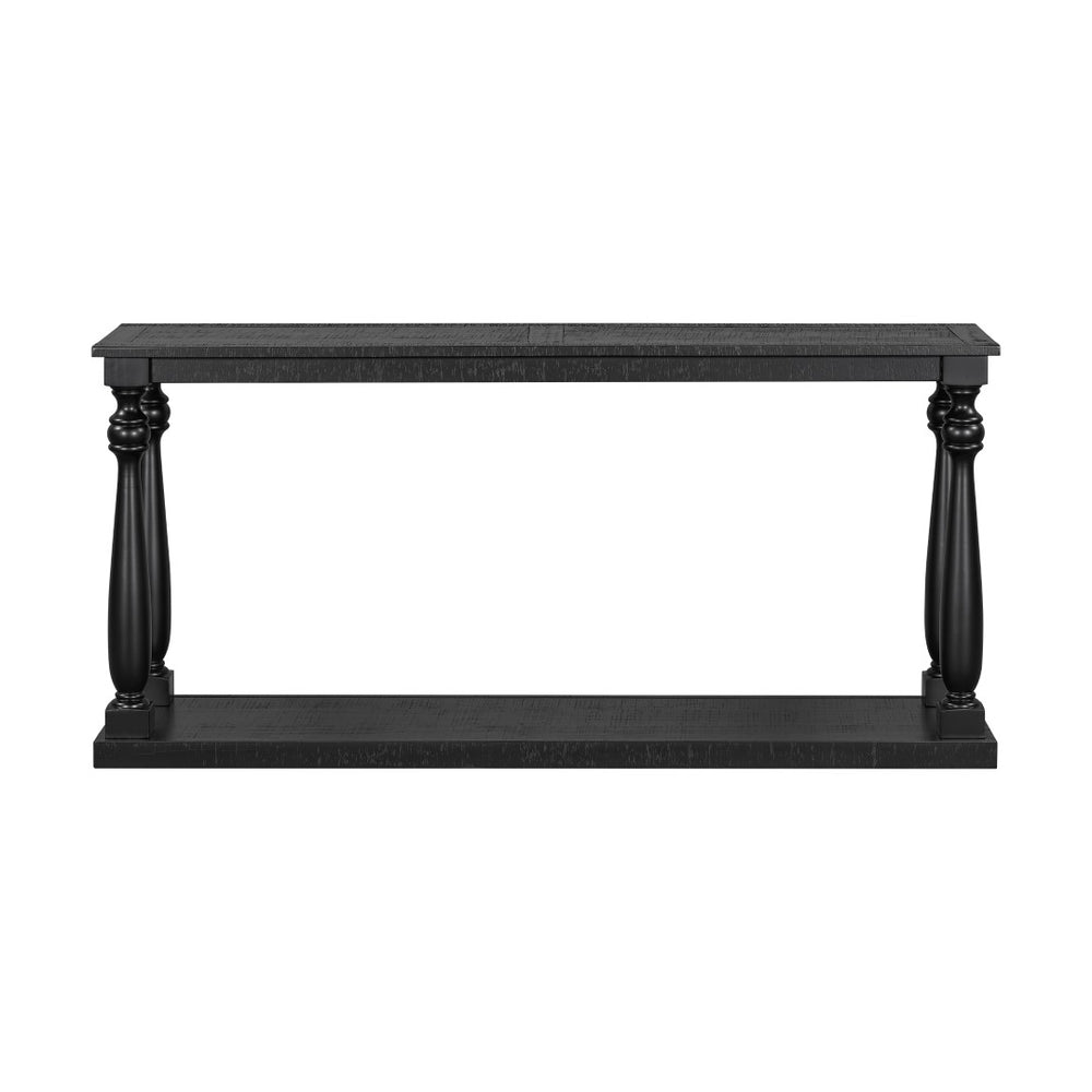 English Elm U_Style Vintage Wood Grain Console Table - Stylish Space-Saving Entryway Design With Lower Shelf N711P256976B-GIGA