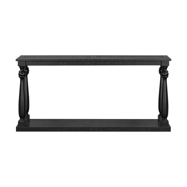 English Elm U_Style Vintage Wood Grain Console Table - Stylish Space-Saving Entryway Design With Lower Shelf N711P256976B-GIGA