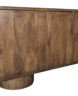 Basset Mirror Napa Server: 72" Rustic Modern Mango Wood Storage Solution With Adjustable Shelves & Cord Management Brown Wood 5551-dr-576
