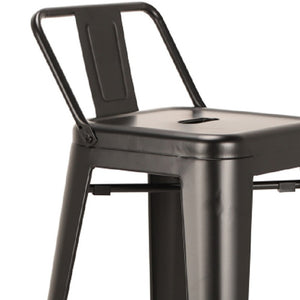 Homeroots Set Of Four 26" Black Metal Low Back Counter Height Bar Chairs   555111