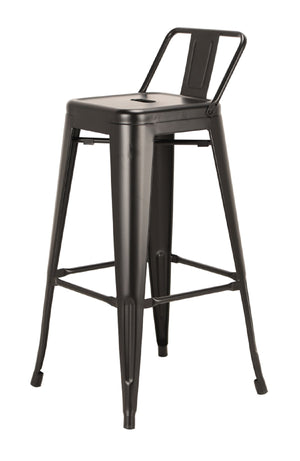 Homeroots Set Of Four 26" Black Metal Low Back Counter Height Bar Chairs   555111