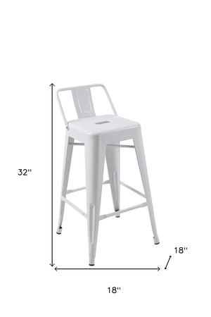 Homeroots Set Of Four 26" White Metal Low Back Counter Height Bar Chairs   555113