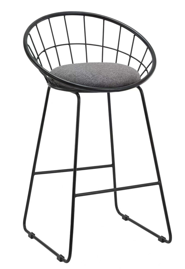 Homeroots Set Of Two 26" Gray And Black Fabric And Metal Low Back Counter Height Bar Chairs   555115