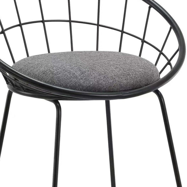 Homeroots Set Of Two 26" Gray And Black Fabric And Metal Low Back Counter Height Bar Chairs   555115