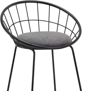 Homeroots Set Of Two 26" Gray And Black Fabric And Metal Low Back Counter Height Bar Chairs   555115