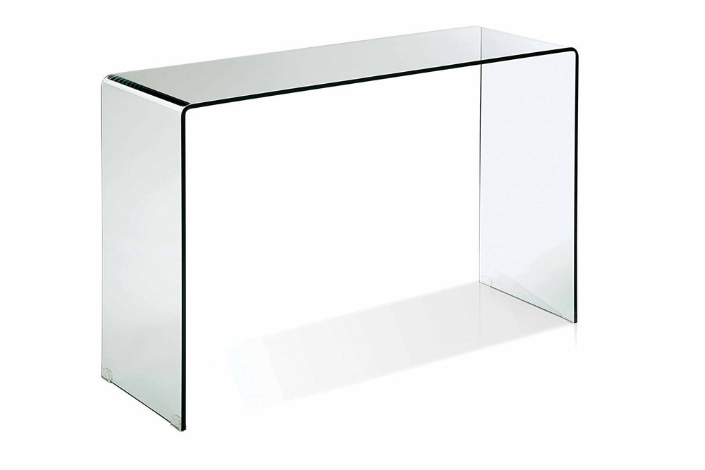 Homeroots 47" Clear Glass Block Console Table - Elegant, Multi-functional Design For Living Rooms & Offices   555119