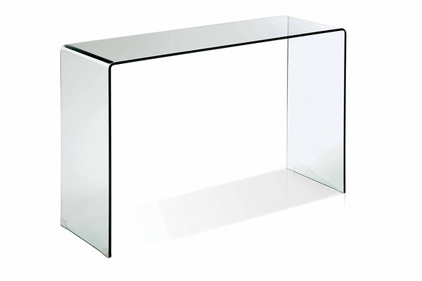 Homeroots 47" Clear Glass Block Console Table - Elegant, Multi-functional Design For Living Rooms & Offices   555119