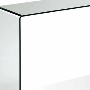 Homeroots 47" Clear Glass Block Console Table - Elegant, Multi-functional Design For Living Rooms & Offices   555119