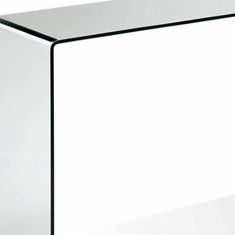 Homeroots 47" Clear Glass Block Console Table - Elegant, Multi-functional Design For Living Rooms & Offices   555119