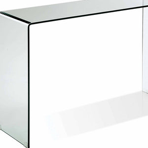 Homeroots 47" Clear Glass Block Console Table - Elegant, Multi-functional Design For Living Rooms & Offices   555119