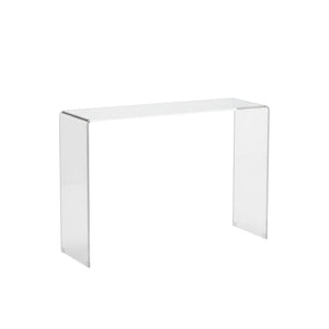 HomeRoots 16" Contemporary White Glass Console Table with Block Base – Sleek, Durable & Versatile Design 555120