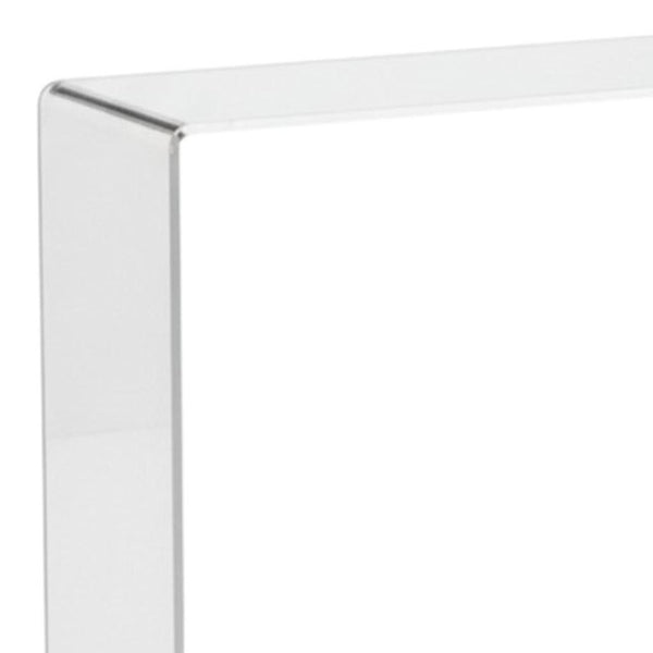 HomeRoots 16" Contemporary White Glass Console Table with Block Base – Sleek, Durable & Versatile Design 555120