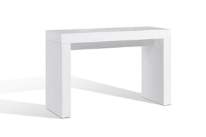 Homeroots 47" Elegant White Wood Block Console Table - Stylish & Versatile For Entryways, Living Rooms & More   555123