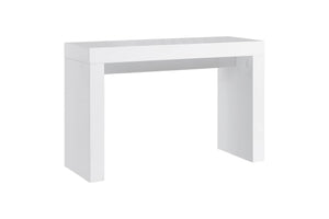 Homeroots 47" Elegant White Wood Block Console Table - Stylish & Versatile For Entryways, Living Rooms & More   555123